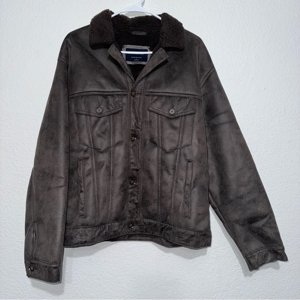 NWOT Abercrombie & Fitch Mens Vegan Suede Sherpa Trucker Jacket